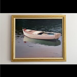 Boat in Čikat Bay #1 — Oil on Canvas by Slavko Tirkajla